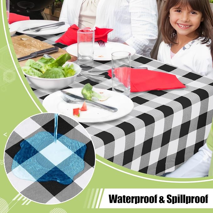 Smiry Rectangle Table Cloth, Waterproof Vinyl Tablecloth - Image 2