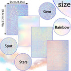 Clabby 36 Sheets Holographic Sticker Paper A4 Vinyl Holographic Laminate Sheets - Image 2