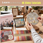 ETSPIL Embroidery Kit for Adults, 42 Stitches, 4K Video, Storage Bag | Stamped - Image 2