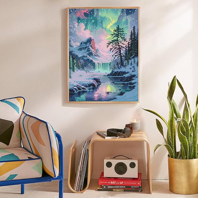 Offito Aurora Diamond Art Kits for Adults, 5D Snowy Mountains Lake Diamond - Image 3
