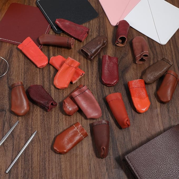 Elegaperma 10 Pairs Felting Finger Guards, Leather Finger Guards, Needle - Image 7
