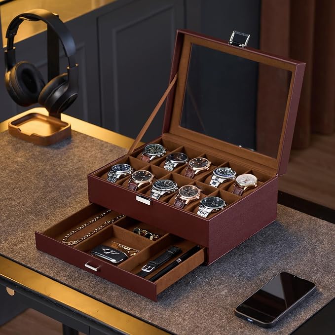 ProCase Watch Box, 10 Slot Watches Display Case - Image 4