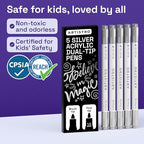 ARTISTRO 5 Silver Acrylic Paint Markers - Image 6