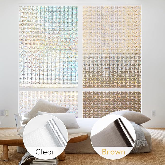 rabbitgoo Window Privacy Film, Mosaic Stained Glass, UV Blocking Reduce Heat - Image 7