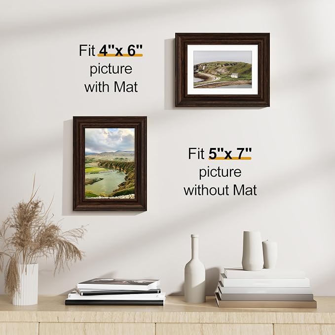 Vittanly 5x7 Picture Frames Set of 2, Ornate Vintage Photo Frame - Image 3