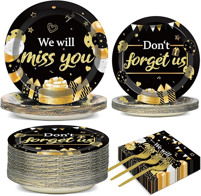 50 Guests We Will Miss You Plates and Napkins Party Supplies Farewell Party by Qyeahkj