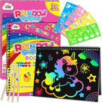 ZMLM Scratch Paper Art-Crafts Gift: 2 Pack Rainbow Notebooks Supplies Toys by ZMLM