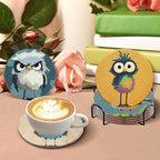 8 Pcs Retro Birds Diamond Art Coasters Kits - Image 3