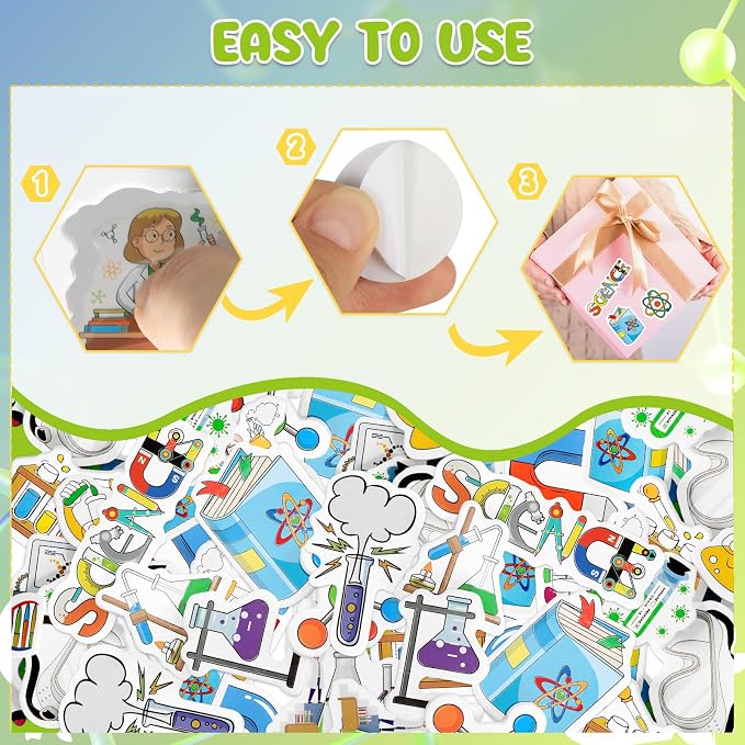 300Pcs Science Foam Stickers, Self-Adhesive Chemistry Biology Physics Stickers - Image 6