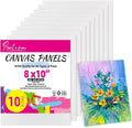 10 Pack 8"x10" Canvas Boards for Painting, 100% Cotton Triple Primed | Flat by PaintaDream
