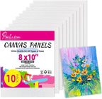 10 Pack 8"x10" Canvas Boards for Painting, 100% Cotton Triple Primed | Flat by PaintaDream