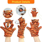 6 PCS Hand Puppets Set Animal Plush Puppet Elephant Tiger Giraffe Monkey Lion - Image 6