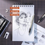 Nicpro 0.5 mm Art Mechanical Pencils Set in Case, 3 Erasers - Image 6