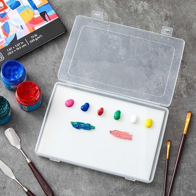 Nuanchu 1 Set Handy Glass Oil Paint Palette Included 10.2 x 6.8 x 1.2 Inches - Image 4
