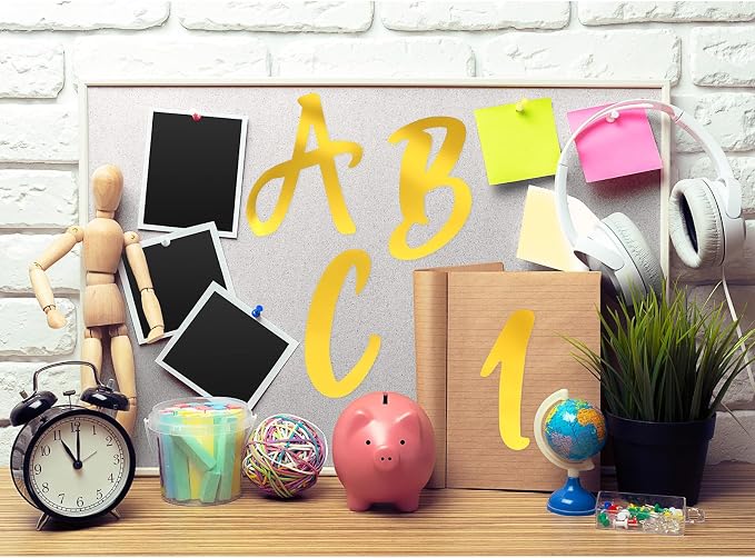 Outus 576 Pieces 8 Sheets Letters Stickers Self Adhesive Vinyl Letter Alphabet - Image 4