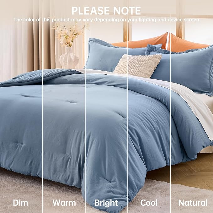 MUXHOMO Queen Comforter Set, All Season Ultra Soft Down Alternative Bedding - Image 9