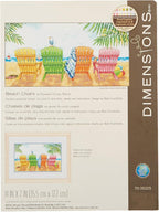 Dimensions Colored Beach Chairs Counted Cross Stitch Kit by DIMENSIONS