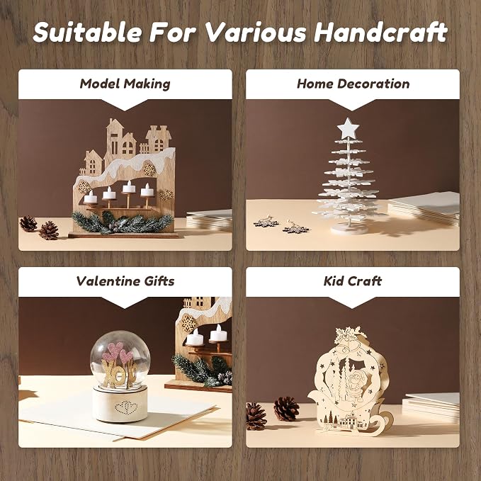 12 Pack Walnut Wood Plywood Sheets, Smooth Surface, Uniform Thickness, No Burrs - Image 8