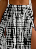 SHENHE Women's Swim Cover Up Skirt High Slit Tie Dye Beach Coverups Long Flowy - Image 4