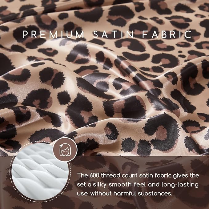 MR&HM Satin Bed Sheets, Twin Size Sheets Set - Image 2