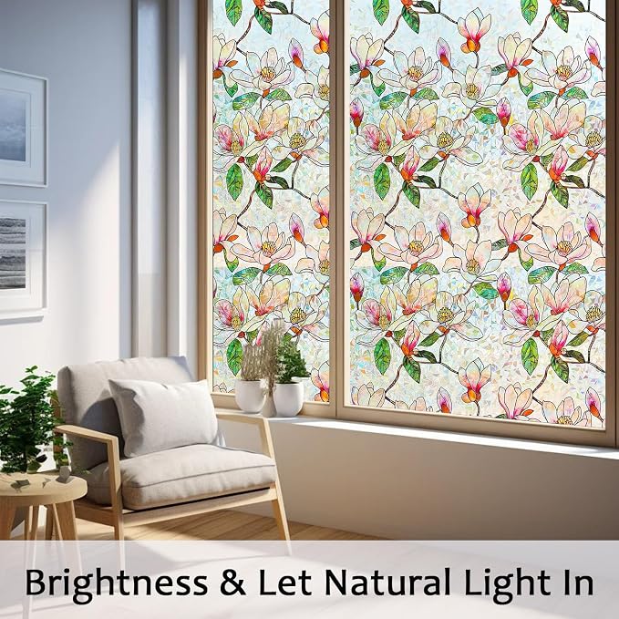 Window Privacy Film Stained Glass Window Film Decorative, Static Cling Rainbow - Image 8