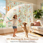 Coavas Stained Glass Window Film, 3D Rainbow Floral, 35.4" x 78.7" | Decorative - Image 5