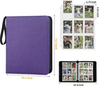 GERMUN 3 Ring 9 Pocket Zipper Card Binder, 720 Double Sided Standard PU Trading - Image 2