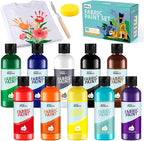 10 Colors Fabric Paint for Clothes, Non-Toxic & Permanent, Washer Safe Soft by LETSRESIN
