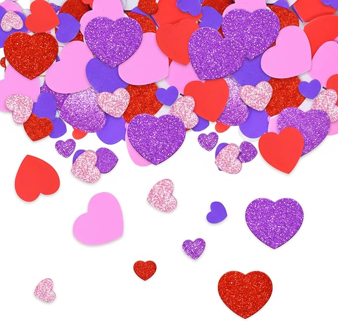 Gift Boutique Foam Heart Stickers 360 Pack Glitter & Matte Self Adhesive EVA by GiftBoutique
