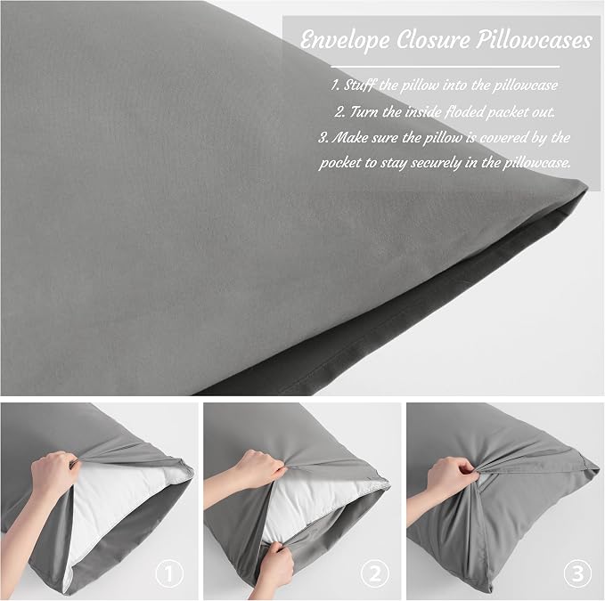 NTBAY King Pillow Cases Set of 2, 2 Pack Brushed Microfiber 20x40 Pillow Cases - Image 4