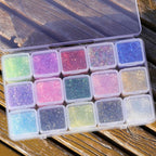15 Colors Transparent Crushed Glass Chips 225g/7.9oz, 2-4mm Shiny Irregular - Image 8