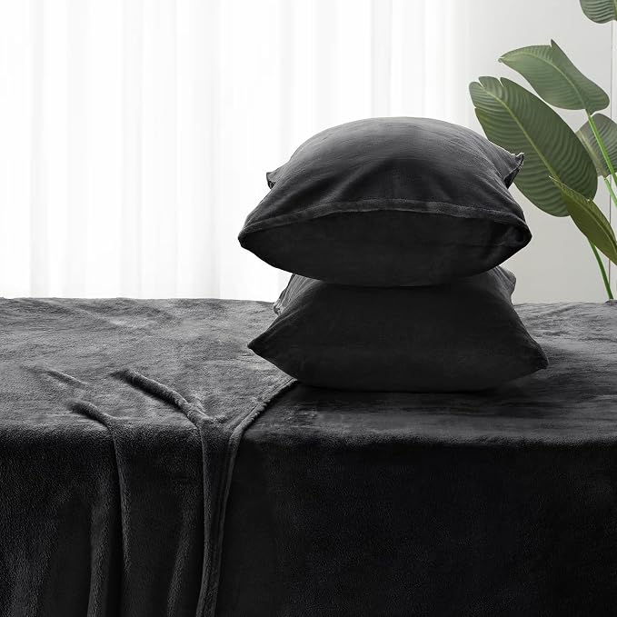 BEDELITE Flannel Sheets Twin Size Black - Image 7