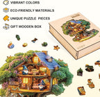 Elf Tree House Puzzles Adults Gifts Wooden 240 Pieces 13.4 * 12.9in - Image 2