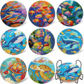 EWJRNSF 8 PCS Small Diamond Art Coasters Kits, Diamond Painting Coasters by EWJRNSFDiamondPainting