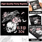 Qyeahkj 100 Pcs 40th Birthday Party Supplies Death to My 30s Paper Plates and - Image 3