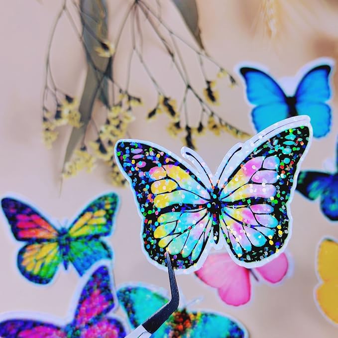 32 Sheets Holographic Sticker Paper Clear Vinyl Self Adhesive Waterproof - Image 5