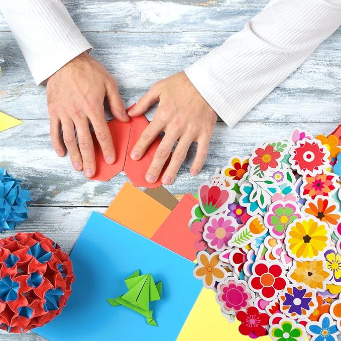 400Pcs Flower Foam Stickers Assorted Spring Summer Colorful Flower Shaped - Image 5