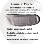 Jacquard Lumiere 8oz Fabric Paint Pewter - Image 2