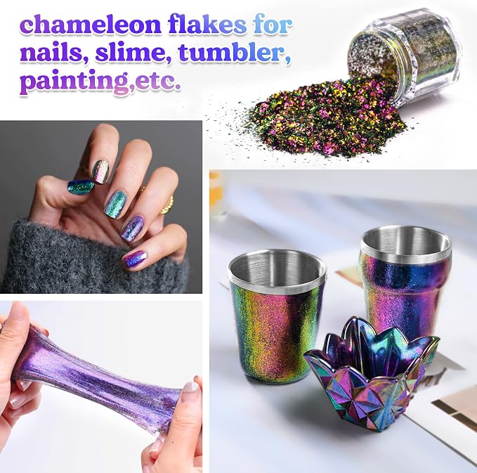 LET'S RESIN Chameleon Flakes, Resin Supplies -Intense Color Shift Pigment Powder - Image 4