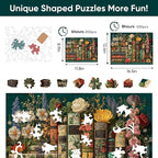 BODHIPNJOY Bookshelf Puzzles for Adults 500 Pieces, Wildflower Books Pages - Image 3