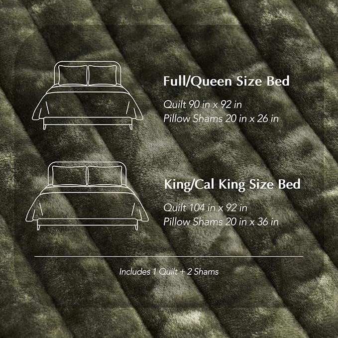 EVERGRACE Velvet Quilt Set King Size, Luxurious Soft Striped Channel Bedding Set - Image 8