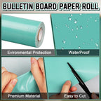 Inkspire Light Turquoise Bulletin Board Paper Roll, 14.8FTx47IN Large Reusable - Image 3