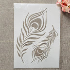 TIAMECH A4 Reusable Peacock Feather Stencil - Image 2