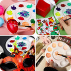 FANDAMEI White Round Paint Tray Palettes, Paint Palette Tray, Plastic Paint - Image 5