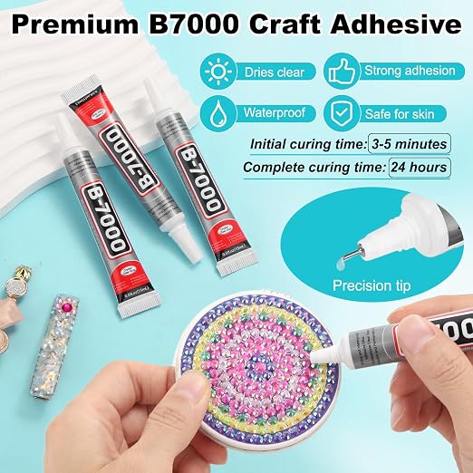 60 Tube B-7000 Glue 15Ml/0.5 fl oz- Strong Transparent Rhinestone Glue - Image 4