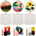 Allazone 3 Set Punch Needle Embroidery Kits by Allazone