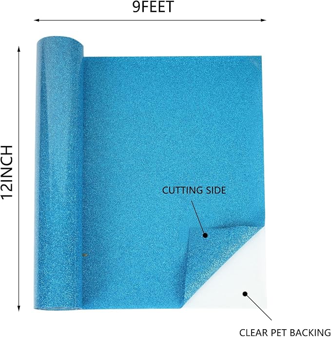 HTVVETUR Glitter HTV Vinyl Rolls Heat Transfer Vinyl - Image 3