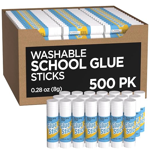 Glue Sticks Bulk, Washable Glue Sticks by E-CLIPSUSA