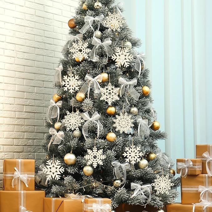 36PCS Wooden Christmas Decoration Snowflake Ornaments to Paint Christmas - Image 4