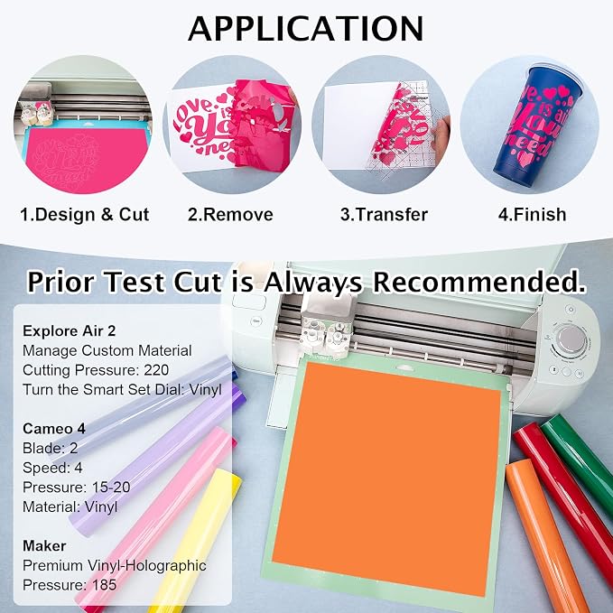 TECKWRAP 001 Glossy Permanent Vinyl - 12in x 3ft Rolls 10 Colors Adhesive Vinyl - Image 4